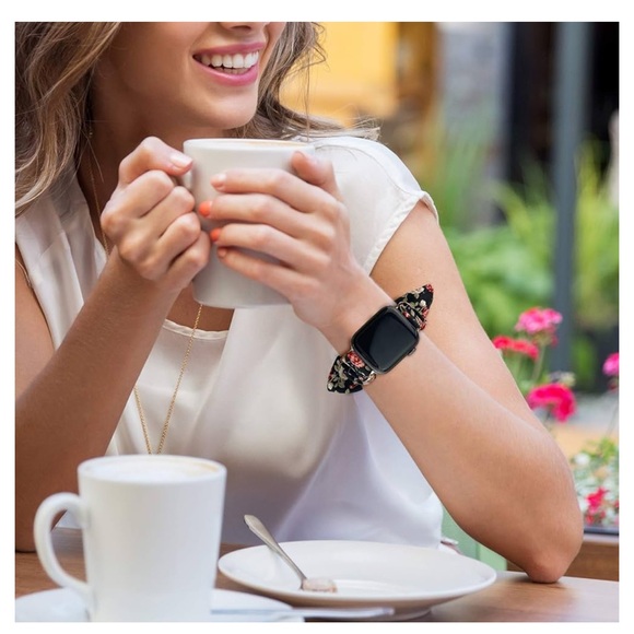 Apple Watch band. Scrunchie, flowery NWOT - Picture 2 of 4